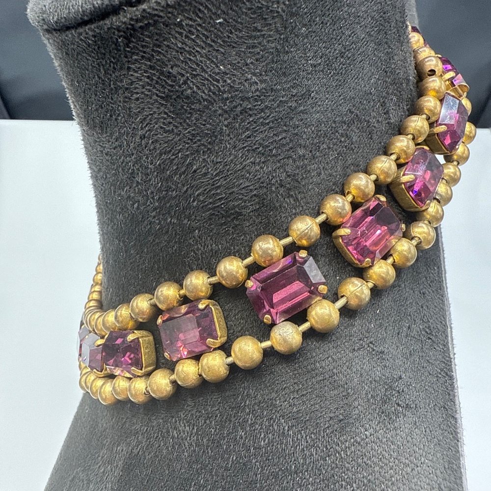 Art Deco amethyst glass necklace - Picture 7 of 14